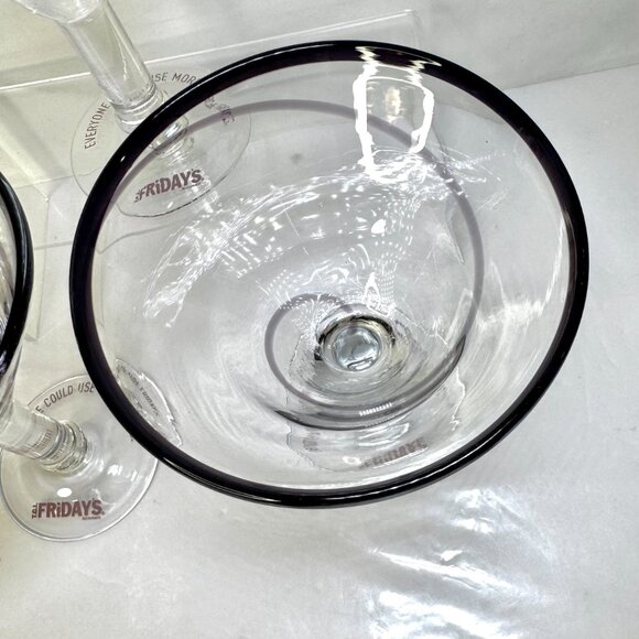 Set 3 TGI Friday's Amethyst Swirls 16 oz Martini Margarita Glasses - Picture 11 of 13